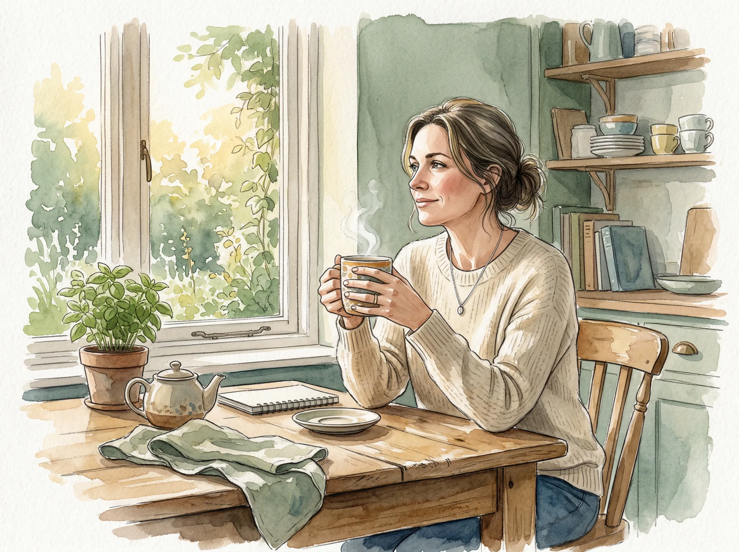 Inside the Upward Spiral program: a weekly view with watercolour illustration and guided content